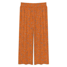 Load image into Gallery viewer, Baha Ranch Orange Paisley Bandana Wide Leg Pants