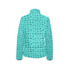 Load image into Gallery viewer, Turquoise Cattle Brands Women's Puffy Bomber Jacket
