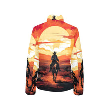 Load image into Gallery viewer, Sunset Cowboy Desert Women's Puffy Bomber Jacket