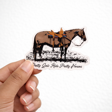 Load image into Gallery viewer, Pretty Girls Ride Pretty Horses Sticker – Waterproof Die Cut Vinyl Western Decal (Approx. 3”)