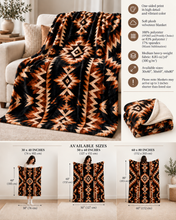 Load image into Gallery viewer, The Mesa Noir Western Plush Blanket
