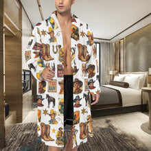 Load image into Gallery viewer, Cowboy Collage Western Men's Bath Robe