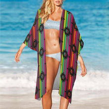 Load image into Gallery viewer, Neon Aztec Duster Kimono Coverup Women's Long Cover Up