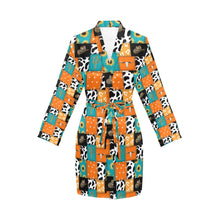 Load image into Gallery viewer, Western Patchwork Women's Belted Satin Feel Dressing Lounge Robe