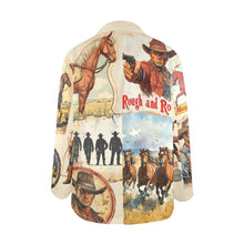 Load image into Gallery viewer, Old West Cowboy Western Cowgirl Vintage Retro Women's Blazer