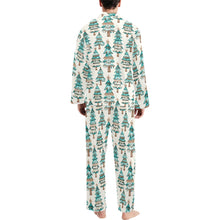 Load image into Gallery viewer, Turquoise Christmas Trees Men's Western Pajamas