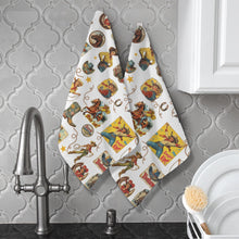 Load image into Gallery viewer, Vintage Cowgirl Collage Dish Towels Set of 2 Made in America