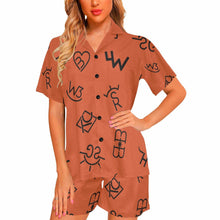Load image into Gallery viewer, Brown Cattle Brands Short Pajama Set