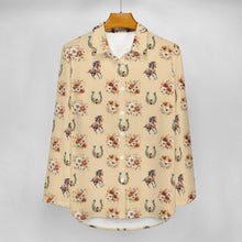 Load image into Gallery viewer, Baha Ranch Floral Horse Country Girl Long Sleeve Blouse