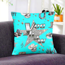 Load image into Gallery viewer, Baha Ranch Turquoise YEEHAW Velvety Soft Pillow Case Made in America