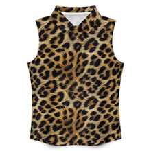 Load image into Gallery viewer, Baha Ranch Leopard Print Sleeveless Polo Top