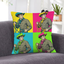Load image into Gallery viewer, Baha Ranch The Last Roundup Calf Roper Velvety SOft Throw Pillow Cover Made in America
