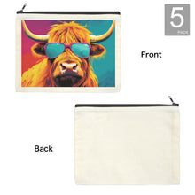 Load image into Gallery viewer, Cool Highland Cow Cosmetic Bag Pack of 5 Made in America