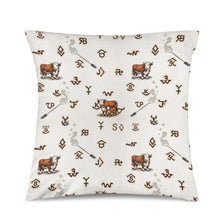 Load image into Gallery viewer, Baha Ranch Hereford Brands Velvety Soft Pillow Cover Made in America