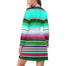 Load image into Gallery viewer, Turquoise Serape Women's Belted Satin Feel Dressing Lounge Robe