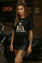 Load image into Gallery viewer, Say When Leopard Easter Bunny Cowboy Shirt – Graphic Tee, Long Sleeve & Crewneck.
