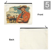 Load image into Gallery viewer, Cowboy Cattle Rancher pack of 5 Cosmetic Bags Made in America