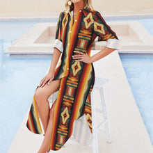 Load image into Gallery viewer, Colores De Mexico Southwestern Aztec Serape Long Sleeve Shirt Dress Duster