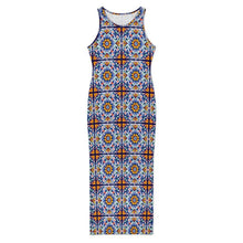 Load image into Gallery viewer, Colores de Mexico Talavera Sleeveless Bodycon Side Slit Long Dress