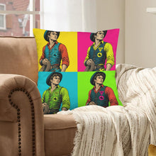 Load image into Gallery viewer, Baha Ranch The Last Roundup Bull Rider Collage Velvety Soft Pillow Cover Made in America