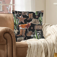 Load image into Gallery viewer, Baha Ranch Cowboy Collage Velvety Soft Throw Pillow Case Made in America