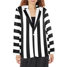 Load image into Gallery viewer, BeetleJuice Prison Stripe Blazer Women's