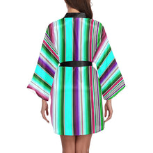 Load image into Gallery viewer, Turquoise Serape Women's Lounge Kimono Robe