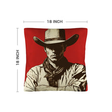Load image into Gallery viewer, Serious Cowboy Throw Pillow Case Made in America