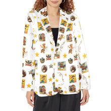 Load image into Gallery viewer, Vintage Cowgirl Collage Women's Western Blazer in White