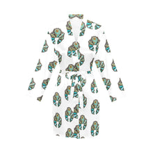 Load image into Gallery viewer, Turquoise Naja Women's Long Sleeve Belted Satin Feel Dressing Lounge Robe