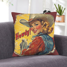 Load image into Gallery viewer, Baha Ranch Howdy Velvety Soft Pillow Case Made in America