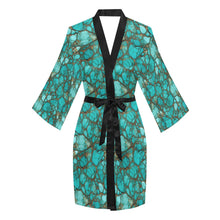 Load image into Gallery viewer, All Turquoise Women's Lounge Kimono Robe