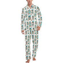 Load image into Gallery viewer, Turquoise Christmas Presents Men's Western Pajamas