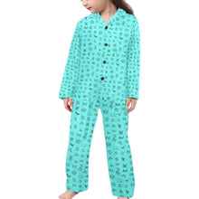 Load image into Gallery viewer, Turquoise Cattle Brands Girl's Western Pajama Set