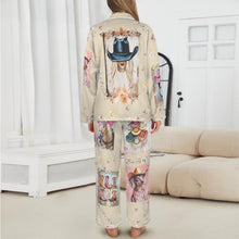 Load image into Gallery viewer, Danilo Painted Cowgirl Satin Long Pajamas