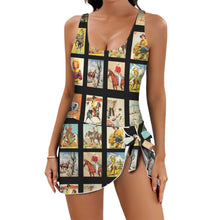 Load image into Gallery viewer, Western Collage Skirted Swimsuit