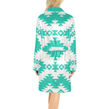 Load image into Gallery viewer, Turquoise Aztec Women's Western Bath Robe