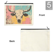 Load image into Gallery viewer, Baha Ranch Pop Western Skull Cosmetic Bag Pack of 5 Made in America