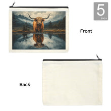 Load image into Gallery viewer, Baha Ranch Reflection Highland Cow Cosmetic Bag Made in America