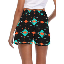 Load image into Gallery viewer, Women's Black Aztec Beach Board Shorts