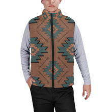 Load image into Gallery viewer, Teal Aztec Men's Puffy Vest