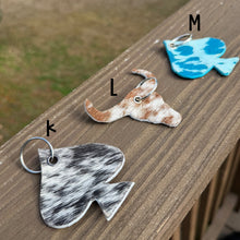 Load image into Gallery viewer, Genuine Hair-On-Hide Keychain – Single-Sided Cowhide Shapes