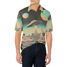 Load image into Gallery viewer, Baha Ranch Retro Pop Western Space Cowboy Polo Shirt