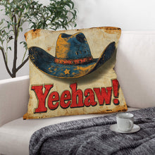 Load image into Gallery viewer, Vintage Western Yeehaw Throw Pillow Case 18 x 18 Made in America