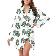Load image into Gallery viewer, Turquoise Naja Women's Long Sleeve Belted Satin Feel Dressing Lounge Robe