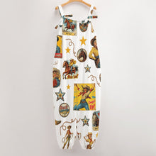 Load image into Gallery viewer, Baha Ranch Vintage Cowgirl Collage Western Overalls Jumpsuit