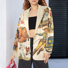 Load image into Gallery viewer, Old West Cowboy Western Cowgirl Vintage Retro Women's Blazer