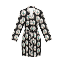 Load image into Gallery viewer, Silver Concho Women's Long Sleeve Belted Satin Feel Dressing Lounge Robe