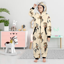 Load image into Gallery viewer, Vintage Cowgirl Big Kid Hooded Onesie Pajamas