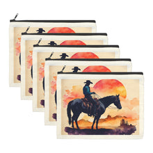 Load image into Gallery viewer, Water Color Cowboy Cosmetic Bag Pack of 5 Made in America